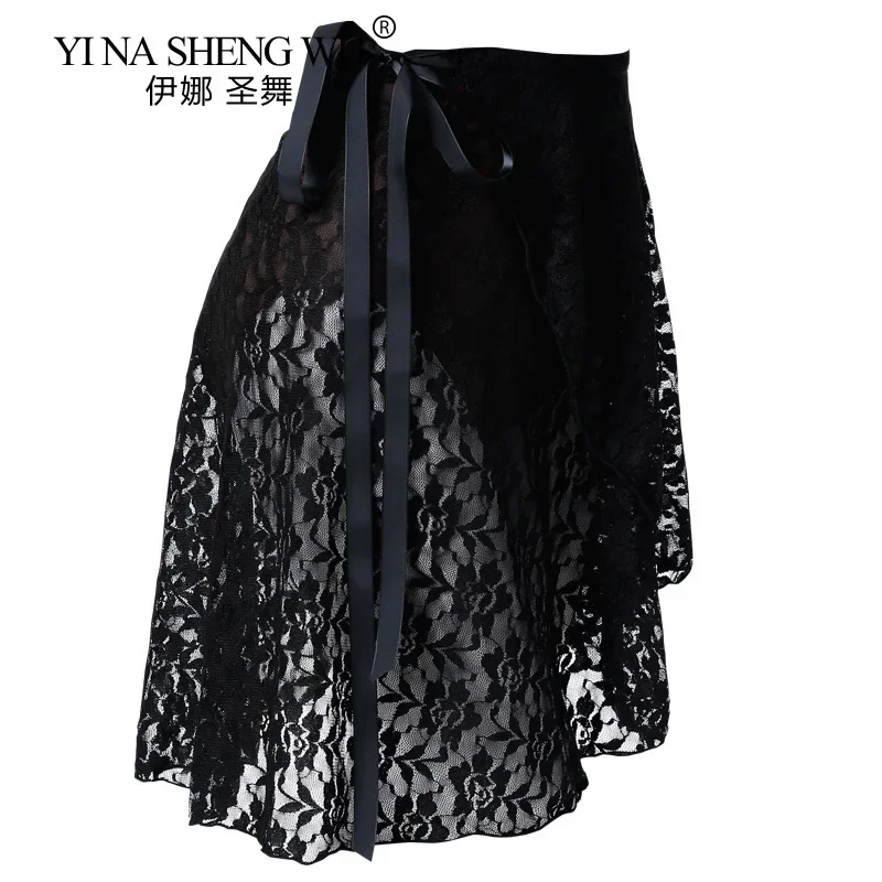 Spódnica do baletu dla dorosłych i dzieci, szyfonowa, jednolita, wiązana, z nadrukiem, do ćwiczeń, trykot, odzież taneczna, spódnica damska do tańca baletowego.