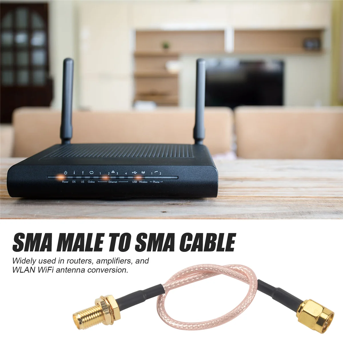 

NEW SMA Male to SMA Female Nut Bulkhead Crimp RG316 Coax Cable Jumper Pigtail 15cm