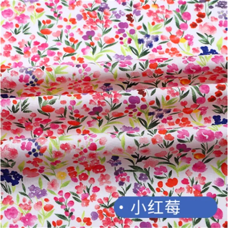 Summer pure cotton small floral poplin fabric, all cotton baby handmade clothes, skirts DIY fabric