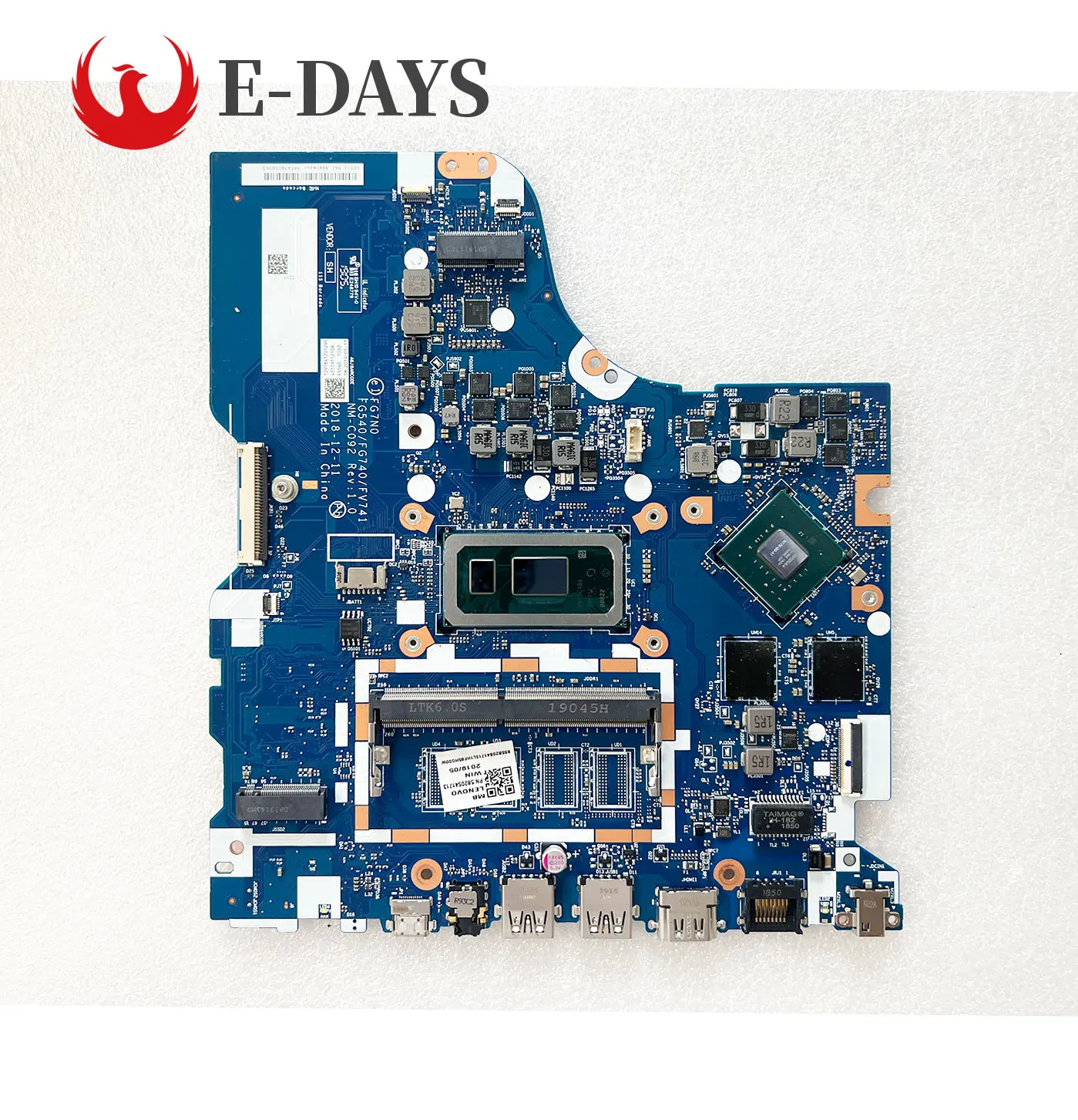 For Lenovo IdeaPad L340-15IWL L340-17IWL Laptop Motherboard NM-C092 with I5 I7 8th Gen CPU MX230 2GB GPU.DDR4 100% test OK