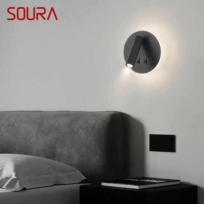 SOURA Contemporary Wall Lamp Indoor Living Room Bedroom Bedside Lamp Nordic Art Hotel Corridor Hallway  Wall Lamp