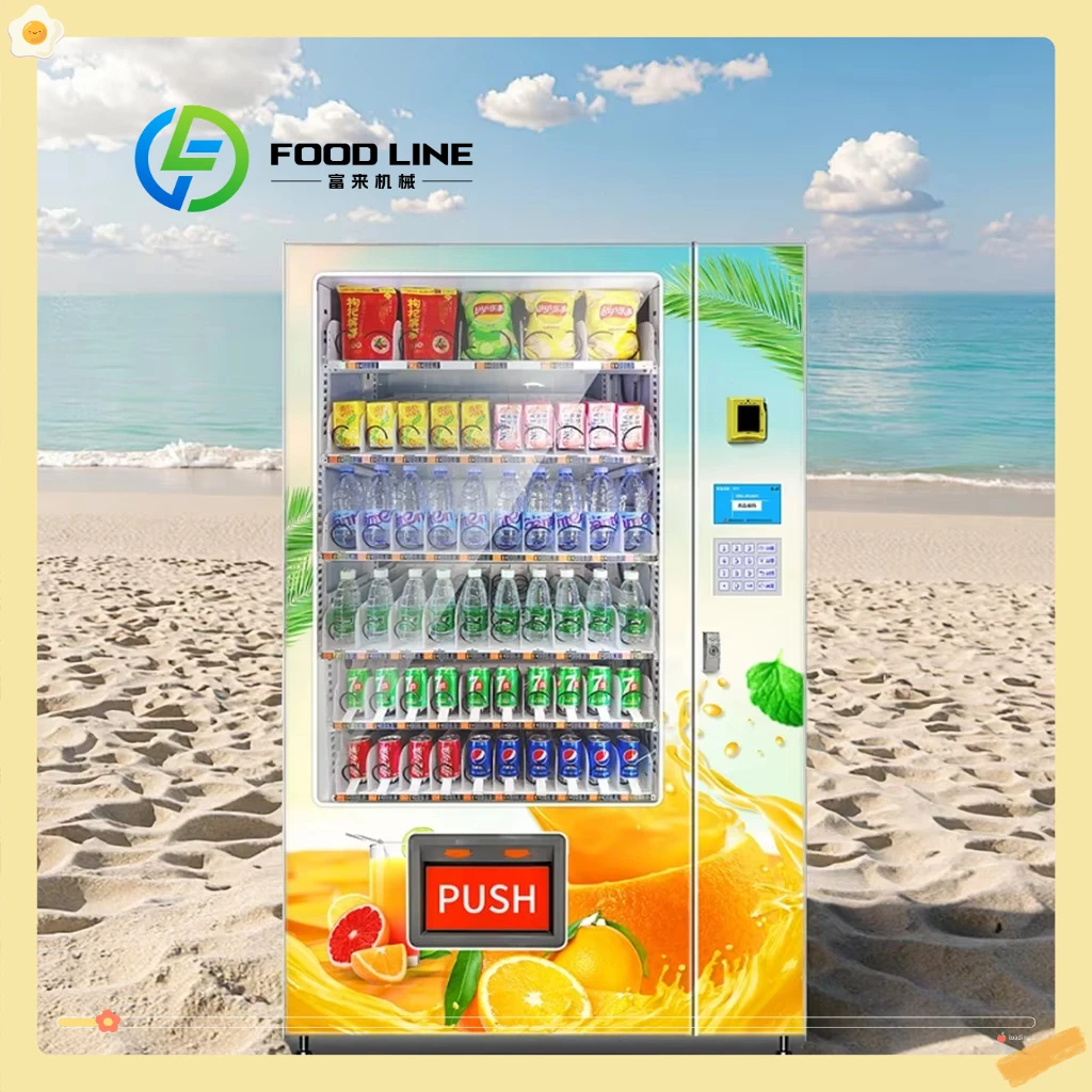 

Поставщик торгового автомата Haloo QR-код для смены монет M-pesa Торговый автомат для закусок и напитков с производством холодильника