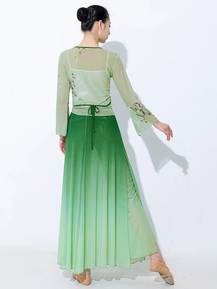 Costumi di danza classica donne sari Body Rhyme Floating danza cinese pratica vestiti donne Fan Dance Performance abbigliamento