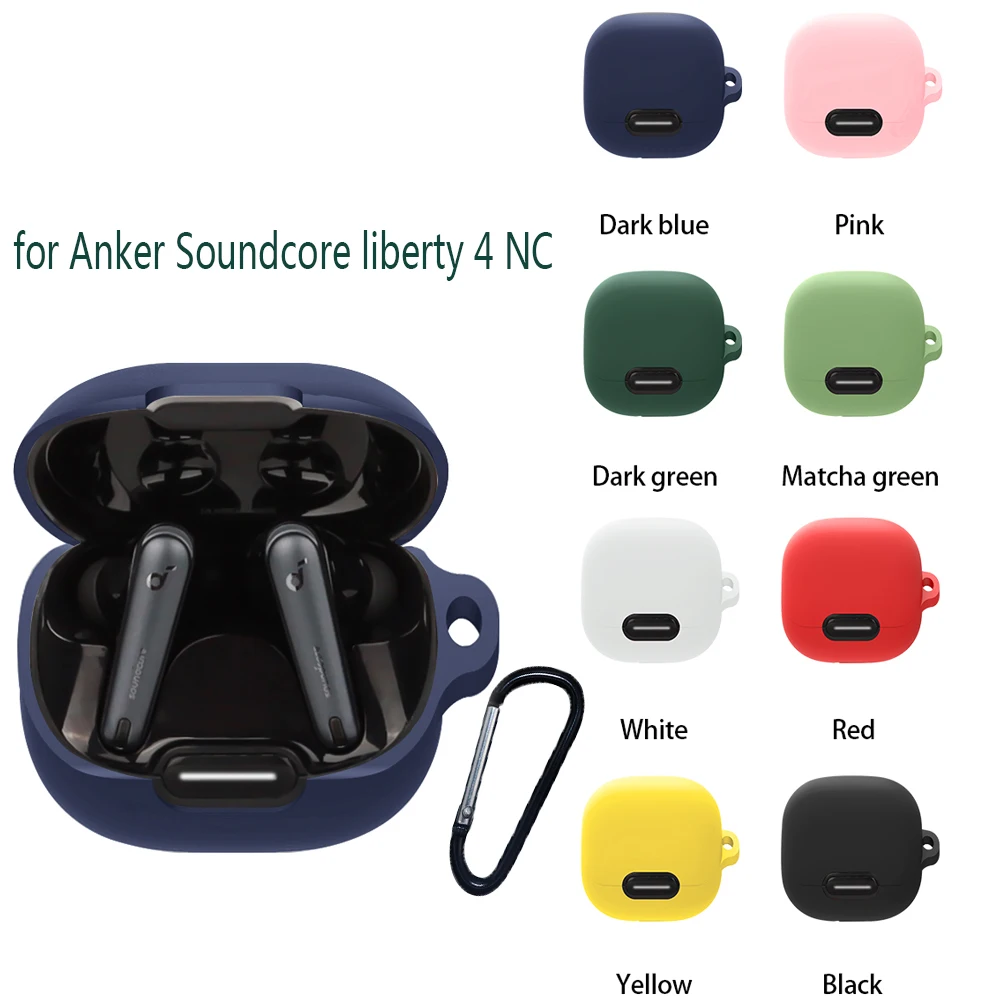 For Anker Soundcore liberty 4 NC Case Solid Color Silicone