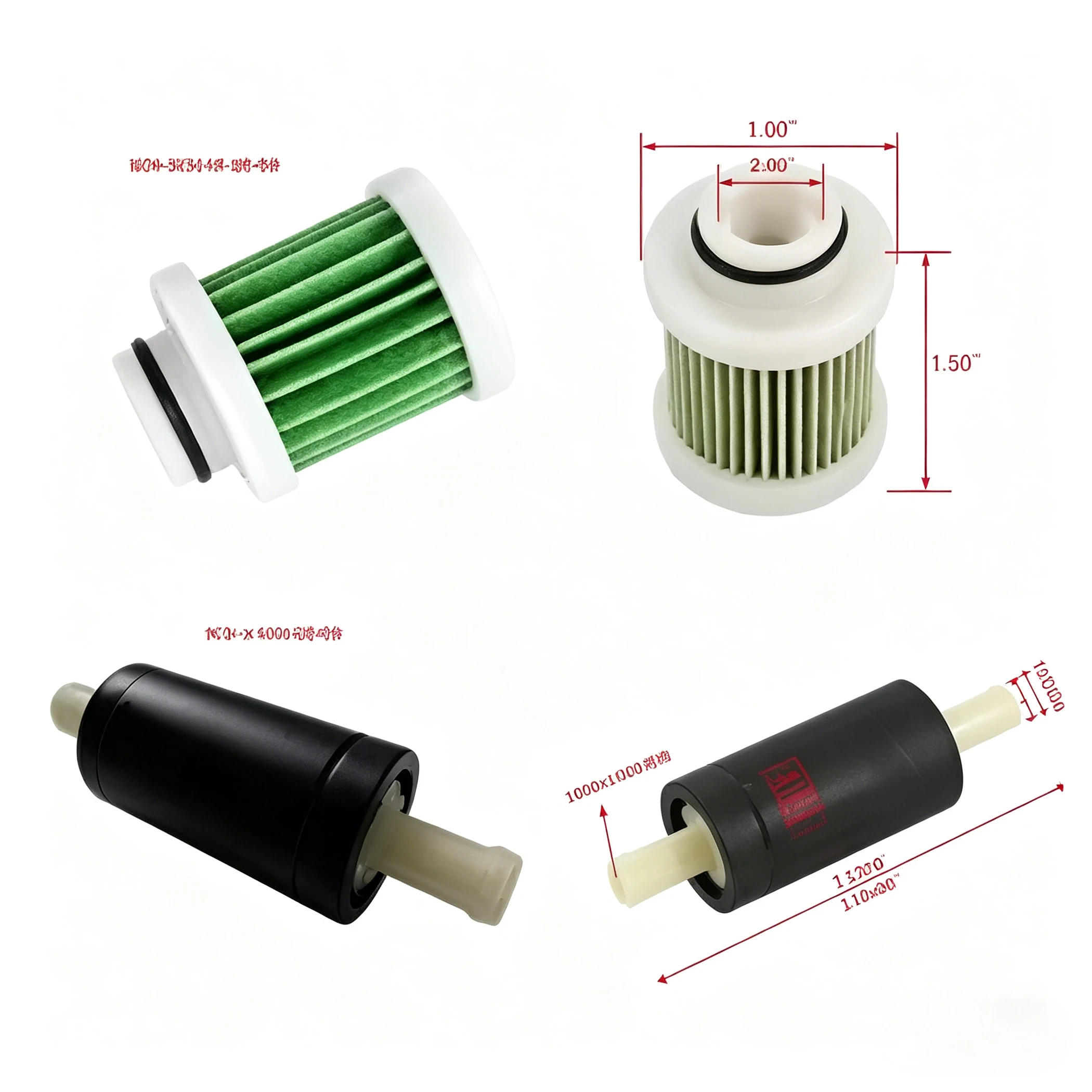 8x 6C5-24251-00-00 6D8-WS24A-00-00 Filter kit For Yamaha Outboard 4 Stroke 30 40 50 60 70 75 90 115 HP Motors; 18-79983 18-79799