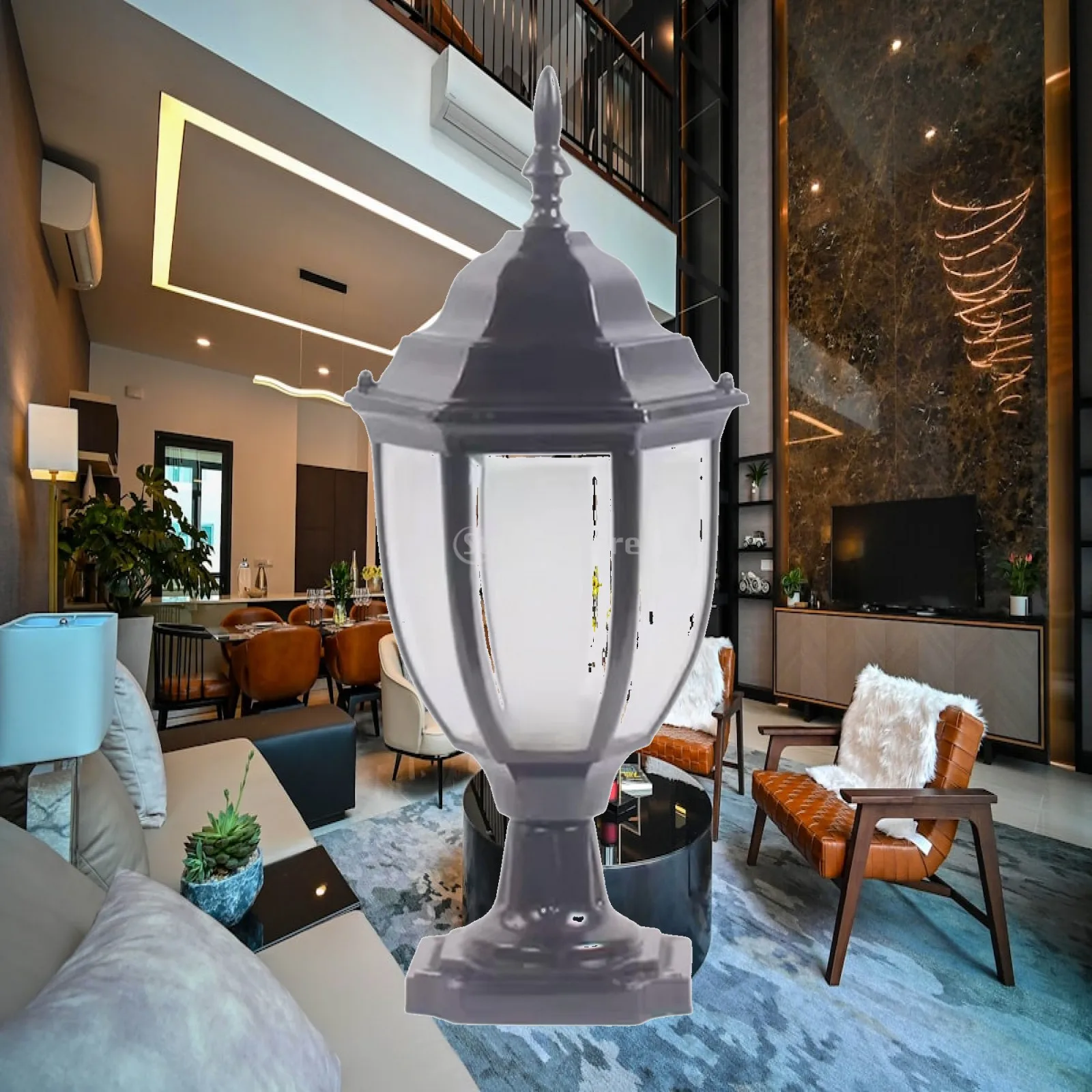 Column Pillar Lampshade Waterproof Modern 14.96 inch Tall Outdoor Column Lampshade for Balcony Patio Garden Porch Driveway