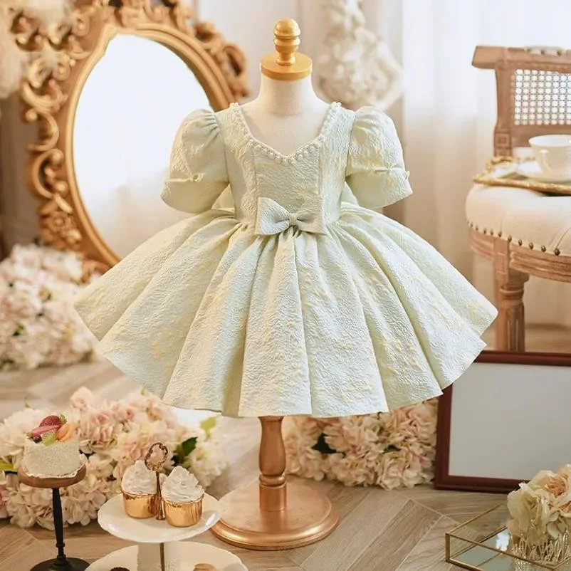 Children's Evening Gown Wedding Birthday Baptism Party Princess Dresses For Girls A2796 Vestidos Longos Flower Girl Dresses