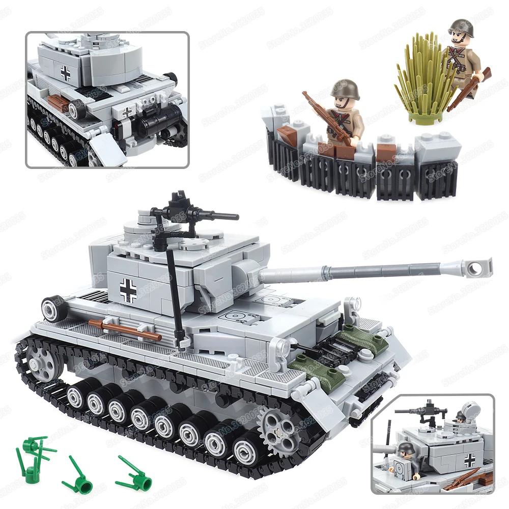 Legend Panzer IV Tank Destroyer Building Block Moc Military WW2 Figures Weapons Scenes Fierce Fighting Model Child Gift Boy Toys