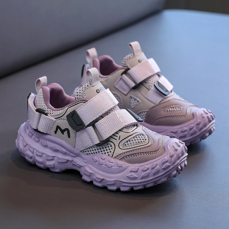Size 26-37 Children's Sneakers for Boy Chunky Non-slip Girls Sneakers Fashion Mesh Breathable Kids Causal School Basketball Shoe
