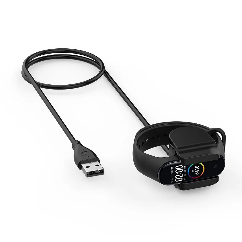 Cable de datos de carga con Clip para Xiaomi Mi Band 5 4, reloj inteligente, cargador rápido USB de 100CM, Cable de alimentación