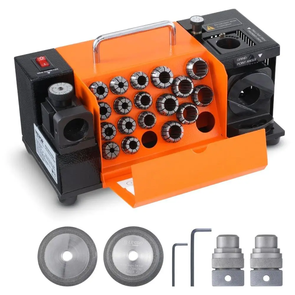 

MR20G Drill Bit Sharpener 3 to 20mm Grinding Machine with 18 Collets for Metal Wood Bits