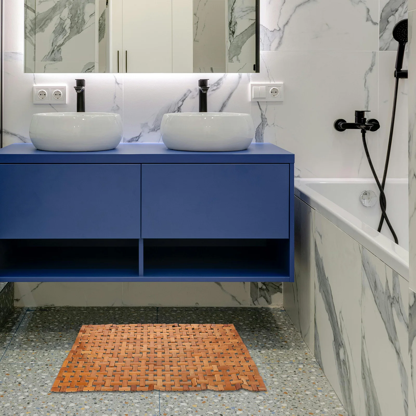 

Bath Mat Non Slip Mats for Bathroom Bamboo Floor Shower Sauna Accessory along with