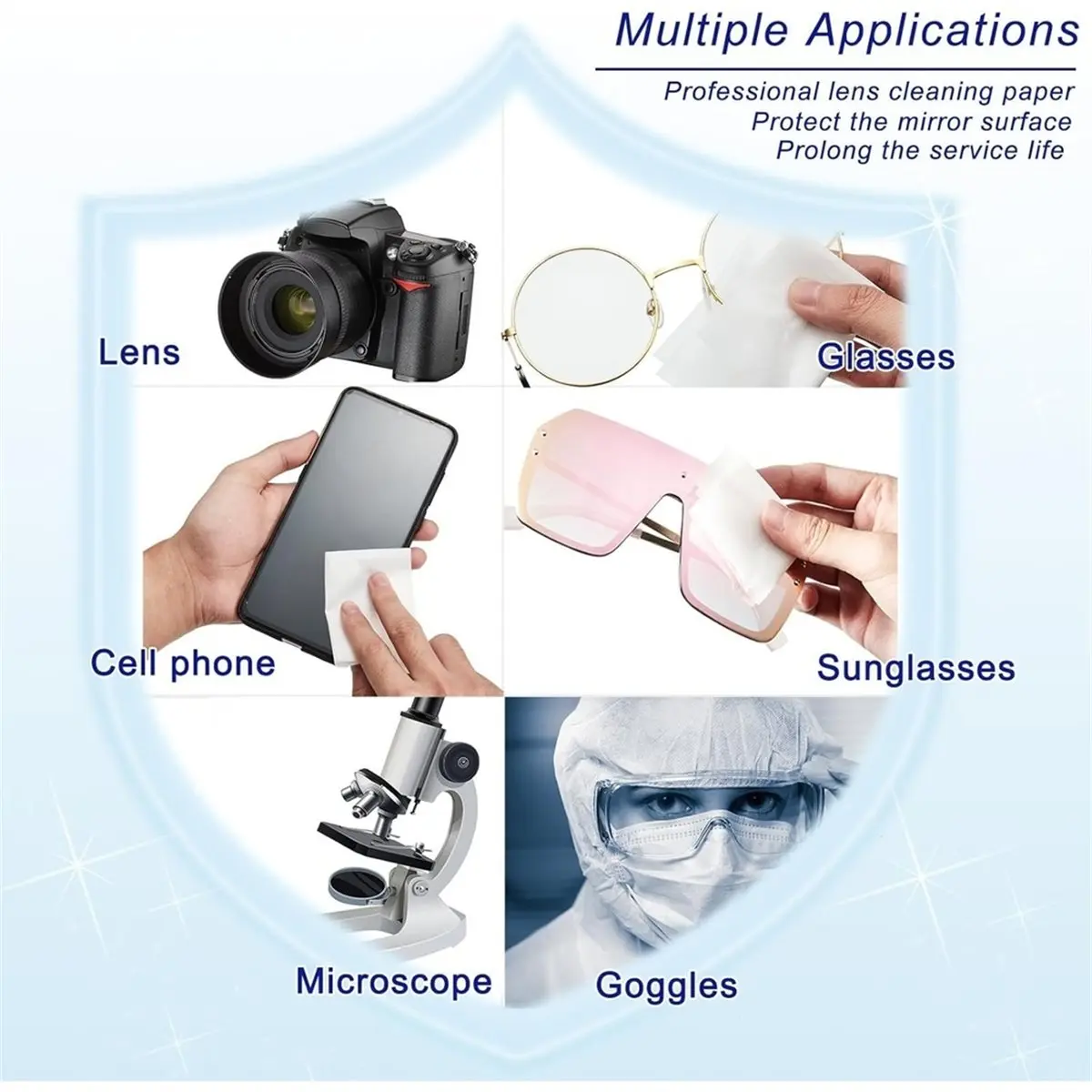 20sets Lens Cleaning Wipes, Specialize Lens Cleaning Wipes for Camera Lenses, Suitable for Camera Lenses, Microscopes