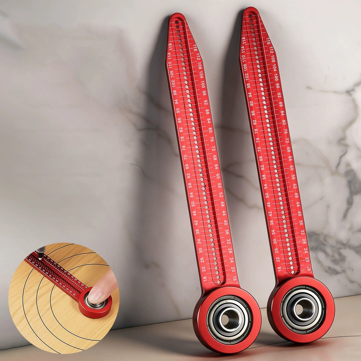 Portable multi-functional concentric shaft drafting compass, woodworking positioning ruler, aluminum alloy measuring tools