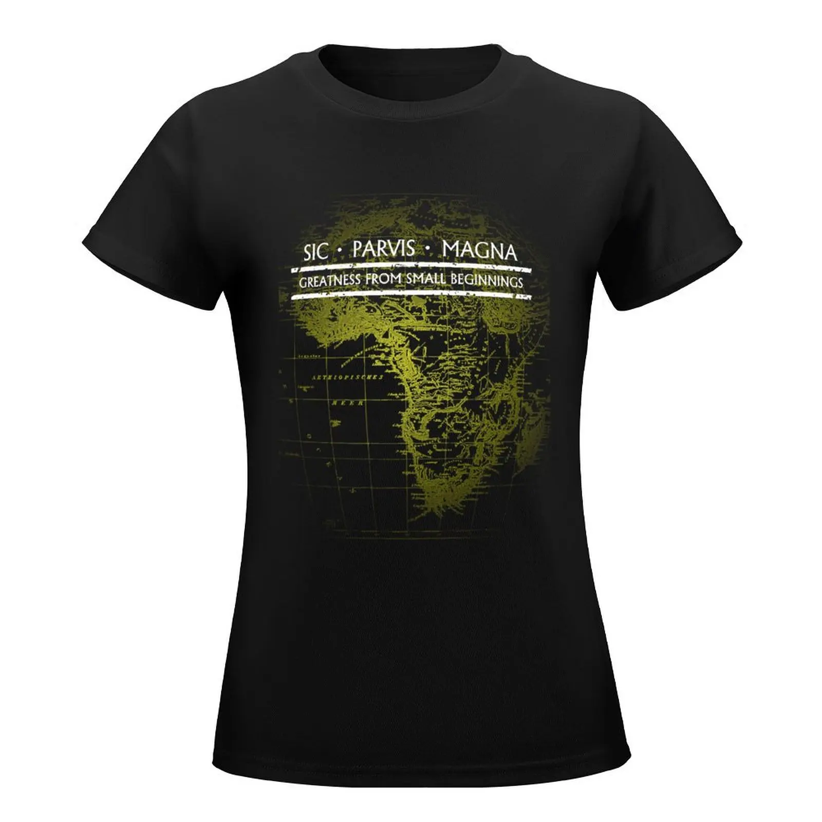 Uncharted - SIC PARVIS MAGNA (Black) T-Shirt hippie clothes anime clothes aesthetic clothes Aesthetic clothing tshirts woman