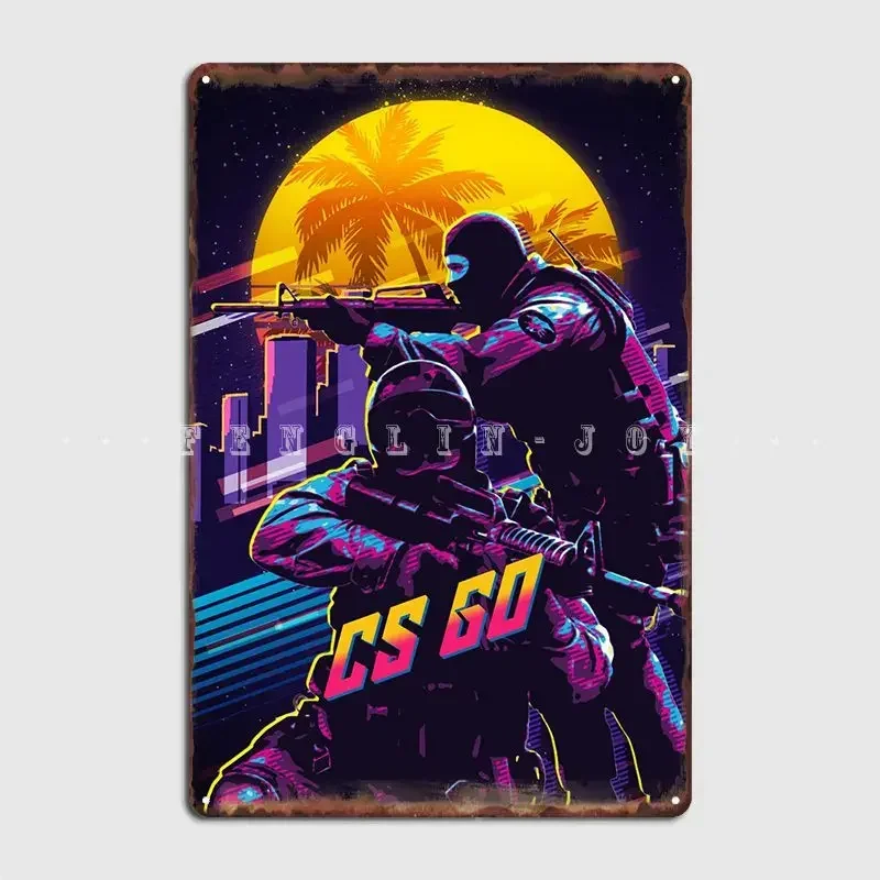 Counter Strike Cs Go Metal Plaque Poster Wall Pub Cinema Vintage Plaques Tin Sign Poster