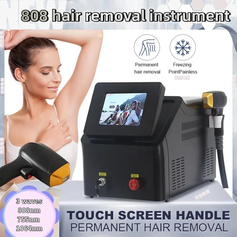 808nm 755nm 1064nm Diode Laser Machine Hair Removal 3 Wavelength IPL Permanent Painless Hair Removal For Whole Body Beauty