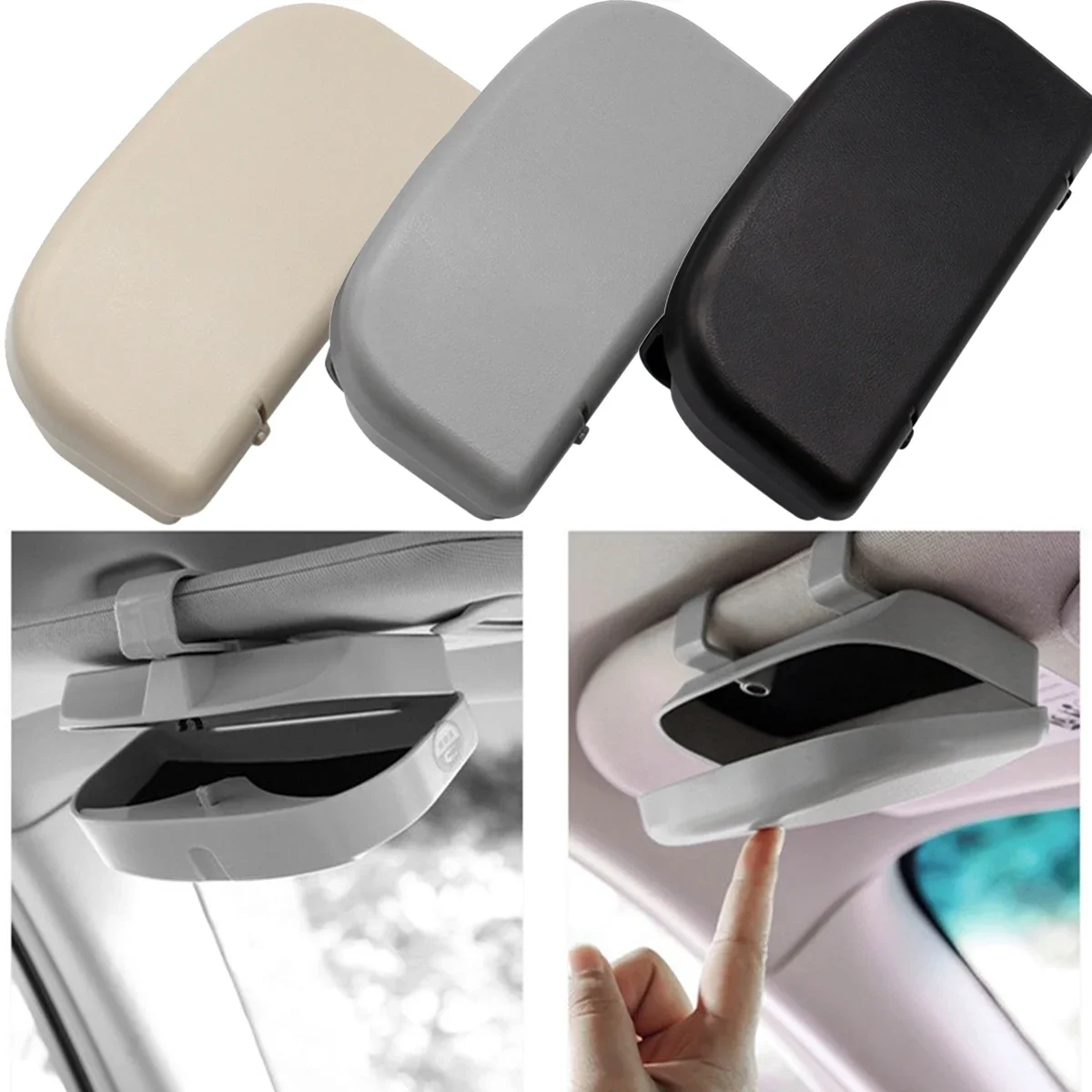 Auto-Brillenetui Magnetischer Sonnenblenden-Brillenhalter Sonnenbrillen-Aufbewahrungsbox Halterung für Fahrzeuginnenraum Sonnenblenden-Autohalterung