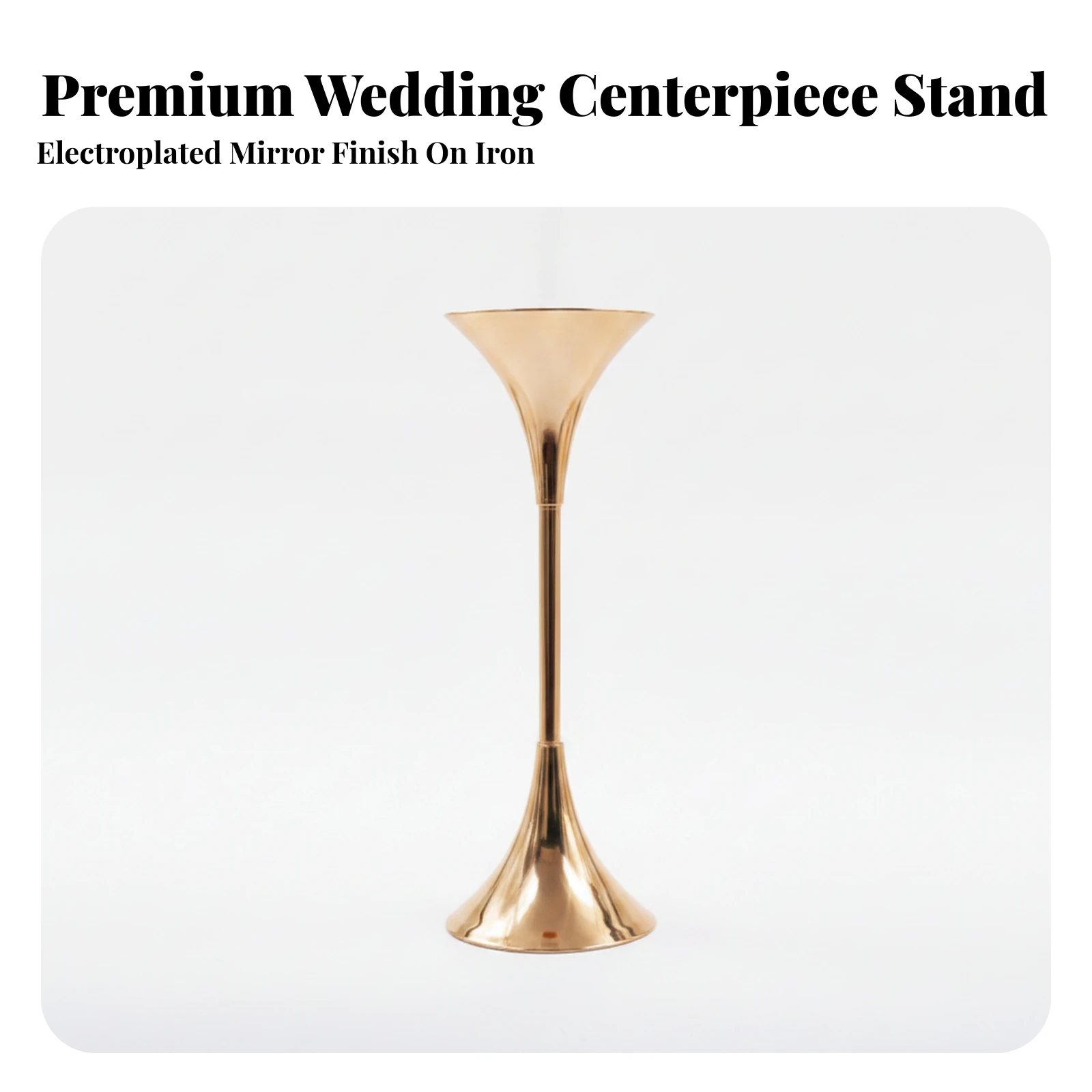Wedding Centerpiece Stand Freestanding Trumpet Vase Metal Flower Vase Electroplated Vases Sturdy for Florists, Weddings