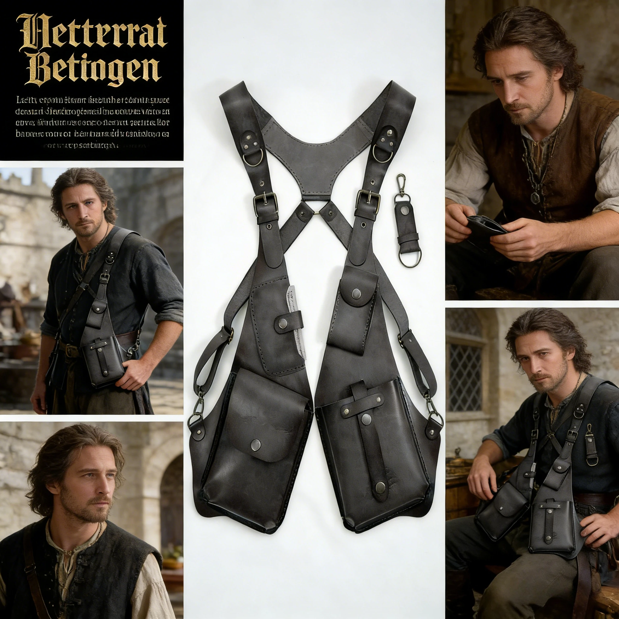 

Сумка-жилет в стиле викингов, панк, средневековье, ретро, на плечо, для мотоциклистов, для Хэллоуина, косплея, реквизит для сценических выступлений