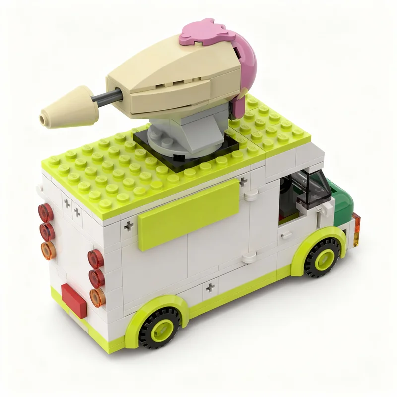220pcs MOC Super Heroes DC Bat Joker Ice Cream Truck Model Building Blocks Christmas Gift Construction Collection Idea Education