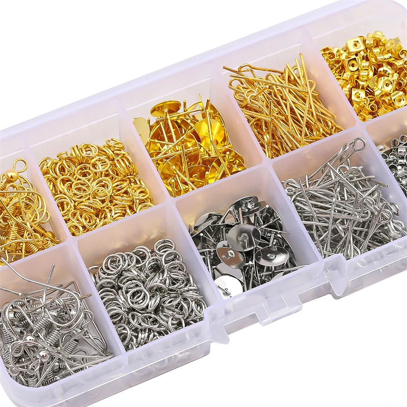 Alloy Jewelry Repair Tools Set, Lobster Clasp, Open Jump Rings, Earring Hooks, DIY Jewelry Making Supplies, Findings