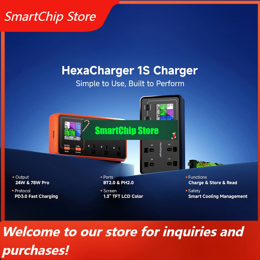 

StoreBETAFPV HexaCharger 1S Charger BT2.0/PH2.0 Ports 6 Ports For LiPo/LiHV 1S Bwhoop Battery Drone QuadcopterDrone Parts