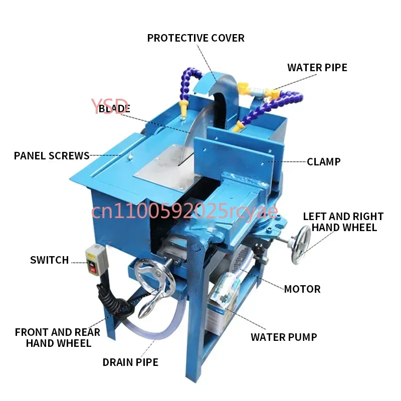 12-inch desktop cutting machine with 1500W for cutting stone, jade and gems by water.