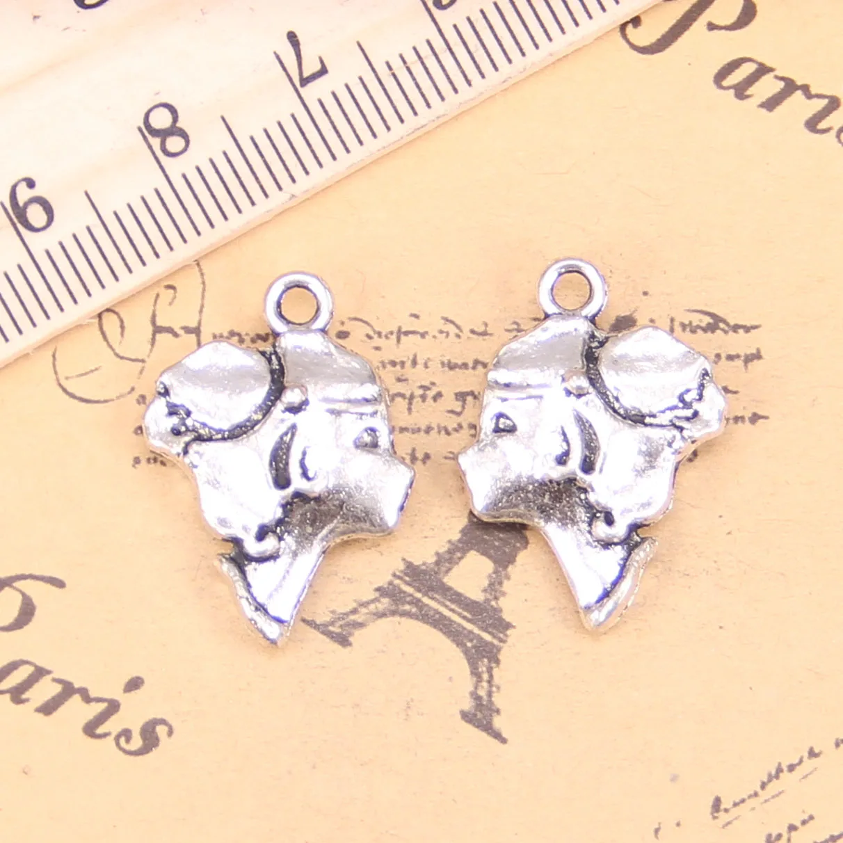 38pcs Jewelry Charms lady girl head 23x17mm Antique Silver Plated Pendants Making DIY Handmade Tibetan Silver Jewelry