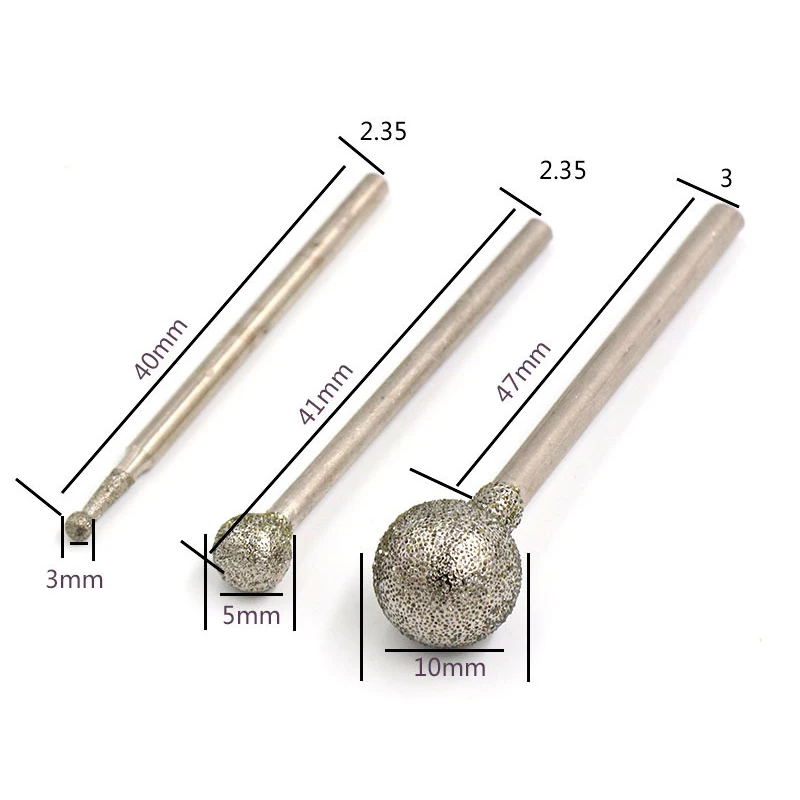 0.5mm~12mm Ball Round Burr Grinding Bits Burrs Polishing Grinding Bits for Carving Dremel Rotary Tools