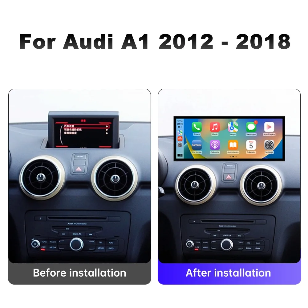 12.3 Inch Navi for Audi A1 2012 - 2018 Car Radio Android 16 Multimedia Video Player HD Touch Screen Wireless Carplay QLED Screen