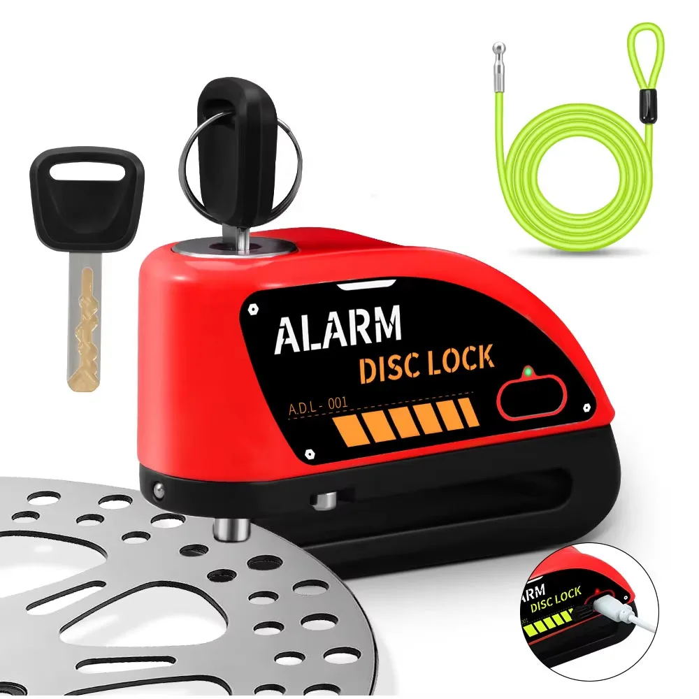 New Motorcycle Alarm Disc Brake Lock Security Moto Wheel Disk Padlock Waterproof 110dB Loud Anti Theft Alarma Motocicleta