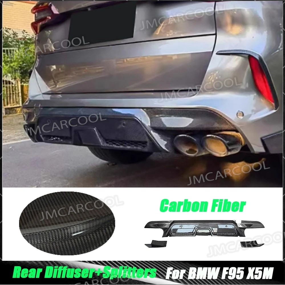 

For BMW F95 X5M 2019-2022 Car Rear Diffuser Lip Spoiler Carbon Fiber Rear Bumper Lip Diffuser Side Splitters BodyKits