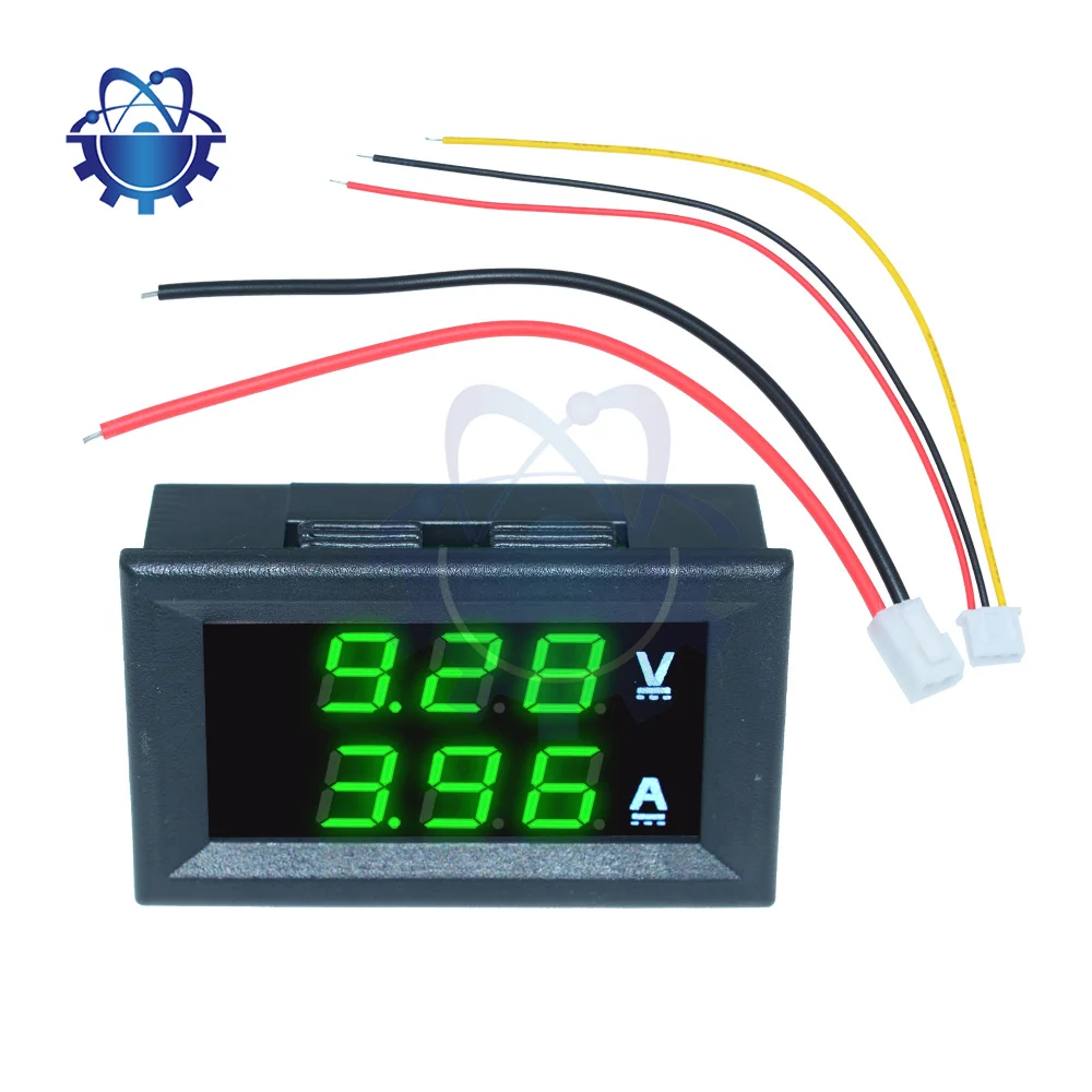 1-5PCS/ Set DC 100V 10A Mini Digital Voltmeter Ammeter 4 Bit 5 Wires Voltage Current Meter Tester Blue Red Dual LED Display