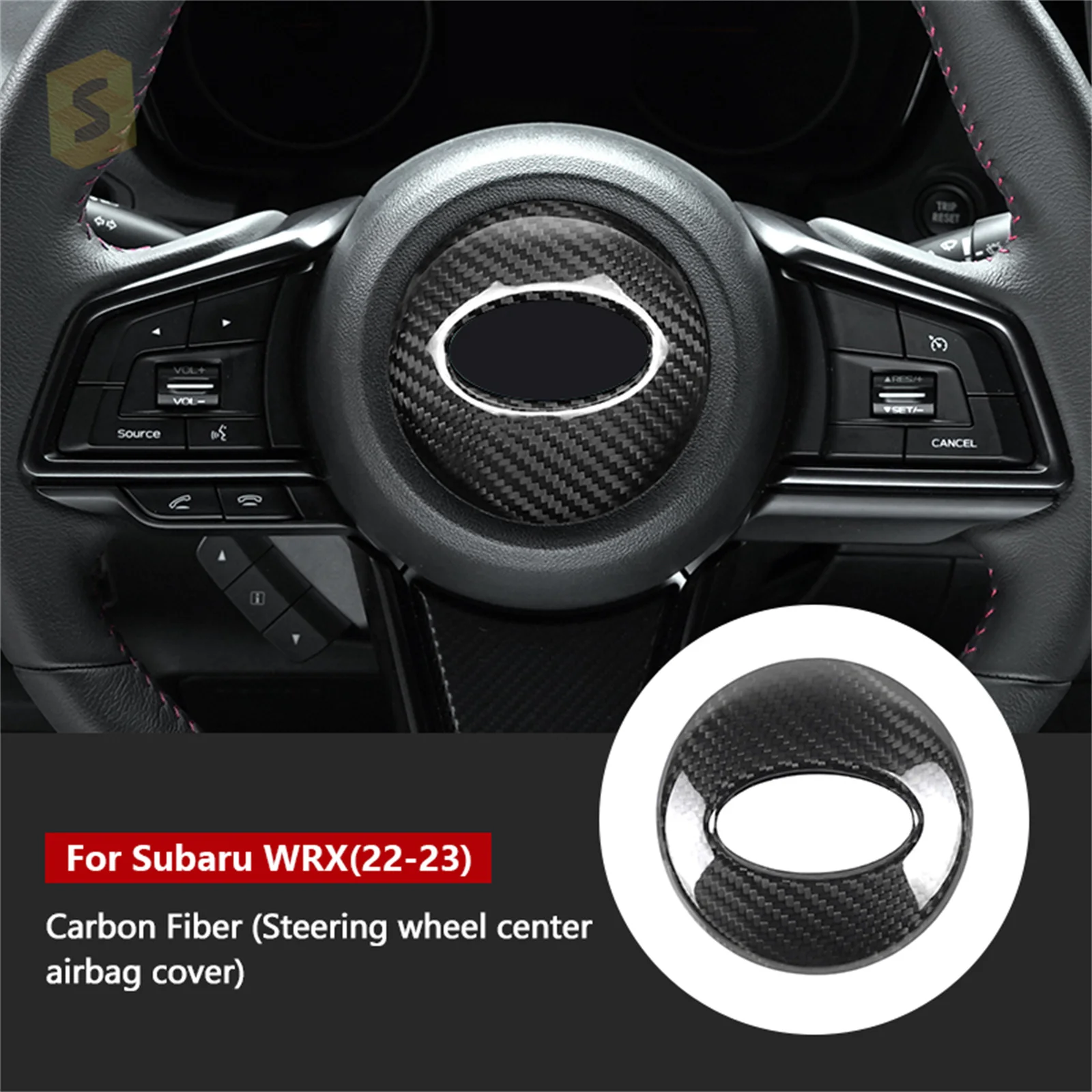 Interior Sticker Steering Wheel Center Cover For Subaru WRX 2022-2024