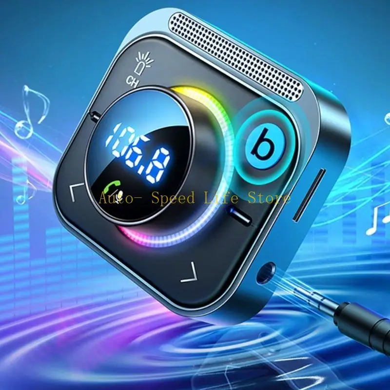 02DA Bluetooth-compatible Adapter for Car, Wireless FM Radio Transmitter, Handsfree Calling & Receiver MP3 Music Player