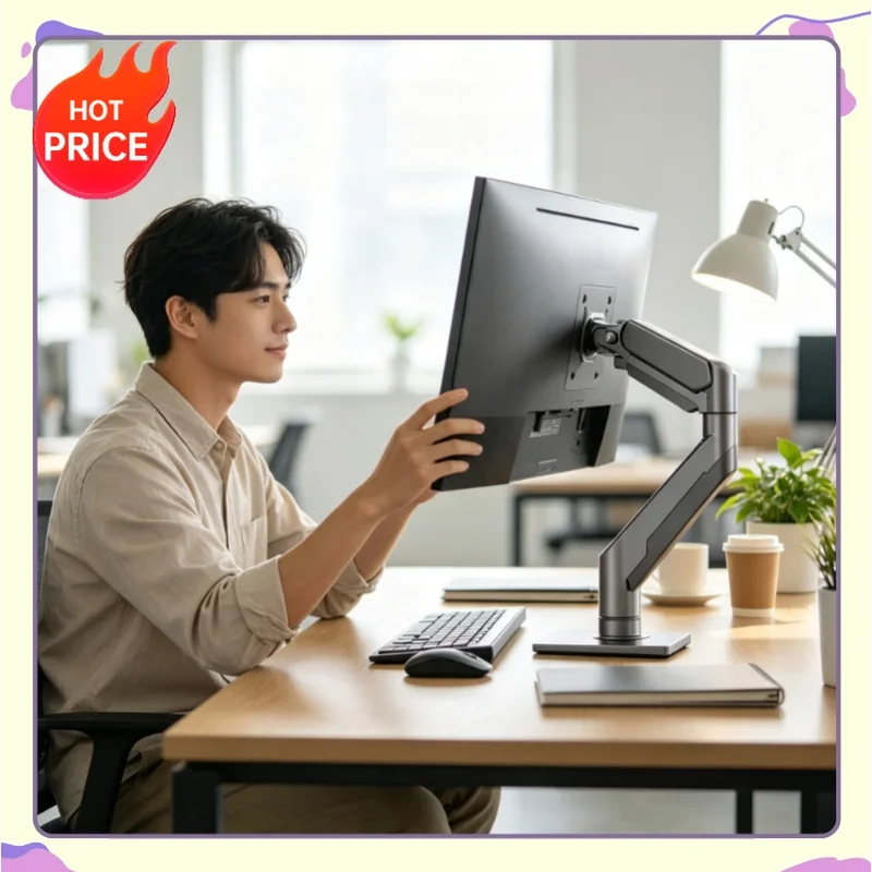 Universal Single Monitor Bracket Up To 32 Inches And 19.8 Lbs Per Screen Computer Desk Mount Stand Adjustable Computer Bracket