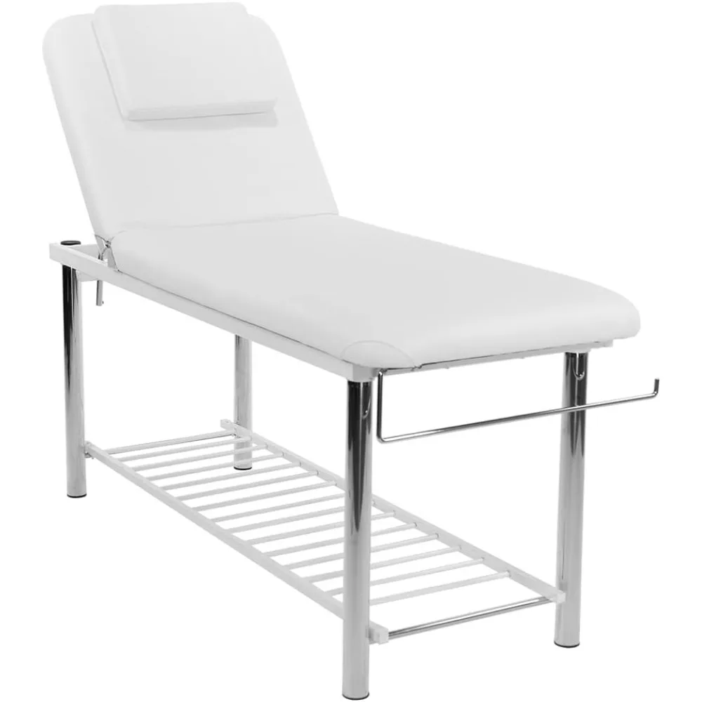 Metal Frame Edition of Smart Massage/Facial Bed & Table +600lbs White (Heavy Duty)