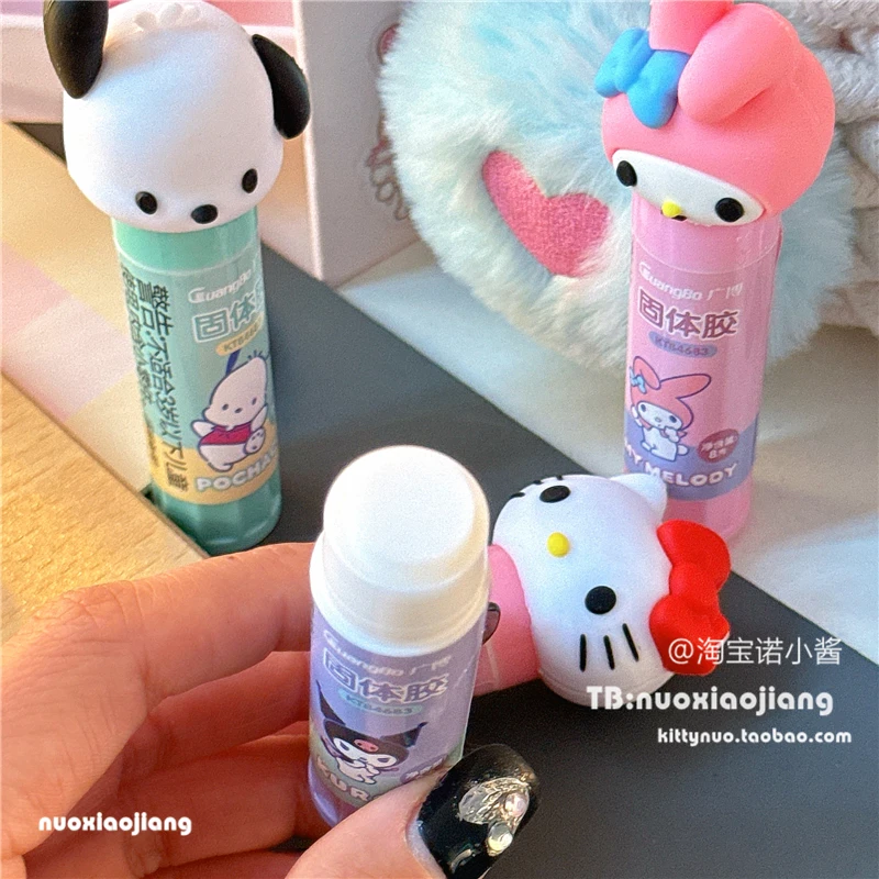 Kawaii Kuromi Melody Cinnamoroll Cartoon Solid Glue Stick Anime Kt Cat Strong Adhesives for Student Stationery School Supplies