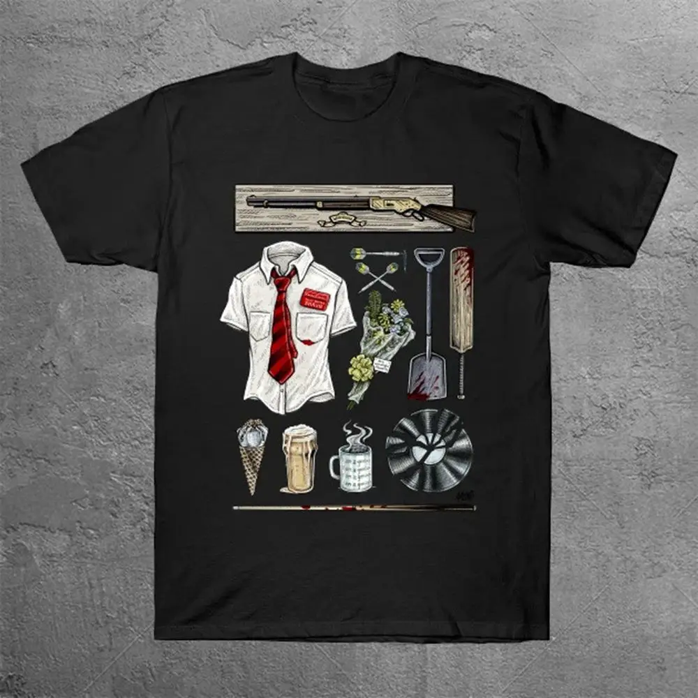 

Футболка с реквизитом для фильма Shaun Of The Dead, мужская модная уличная футболка