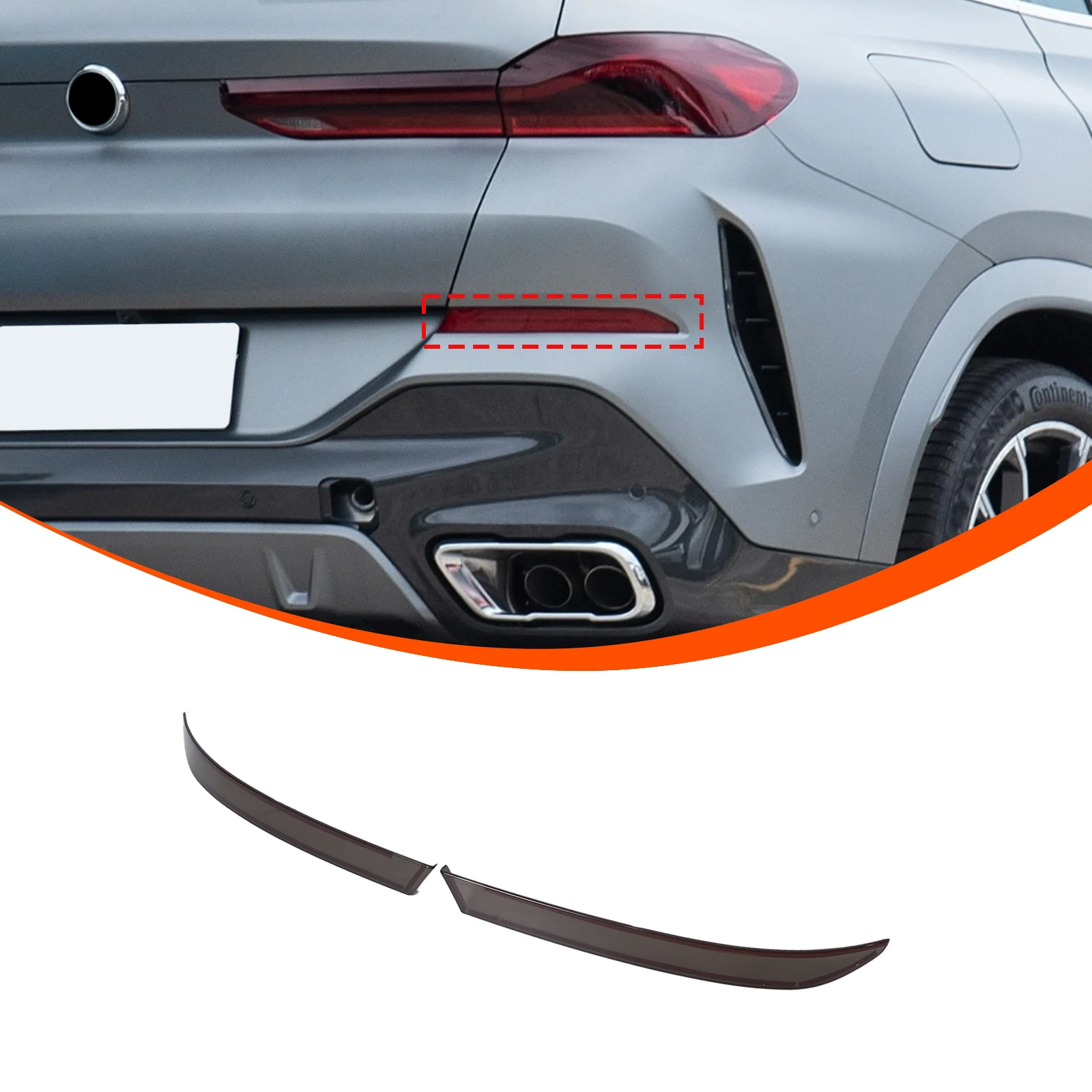 

ABS Rear car lights Rear Fog Light Tinted Covers For BMW X6 2020 2021 2022 2023 2024 Automotive Exterior Accessories