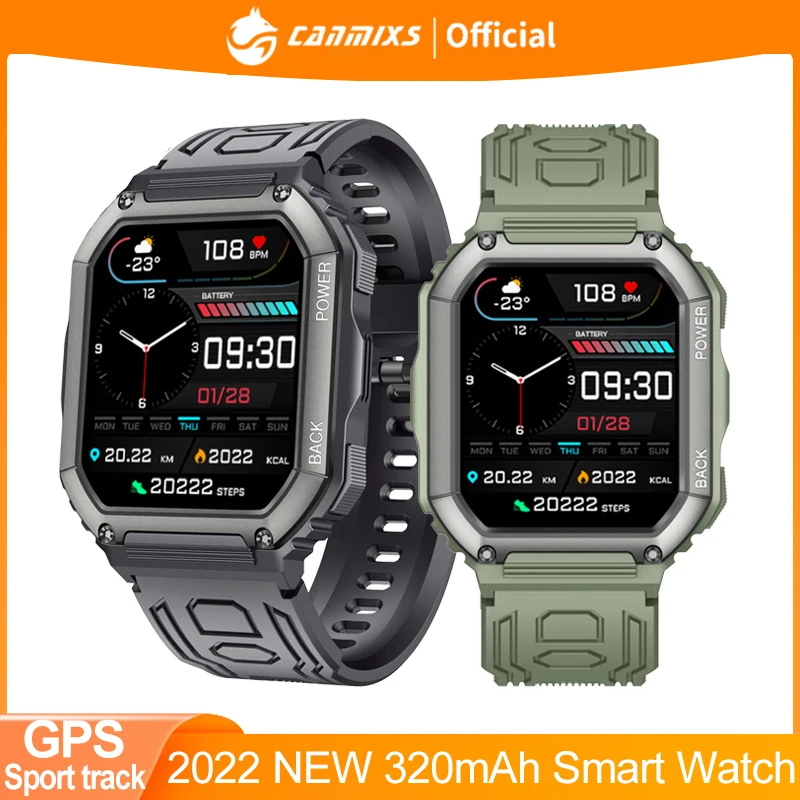CanMixs 2022 Smart Uhr Männer 1,8 zoll Sport Smartwatch Bluetooth Zifferblatt GPS Bewegung track Anrufe wasserdichte fitness Herz Rate