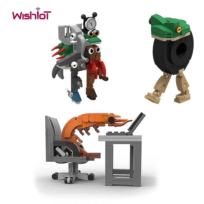 

Creative Working Shrimp Model Building Blocks Set Puzzle Assembled Animal Desktop Ornaments Toys MOC Bricks Adult/Kids Gifts