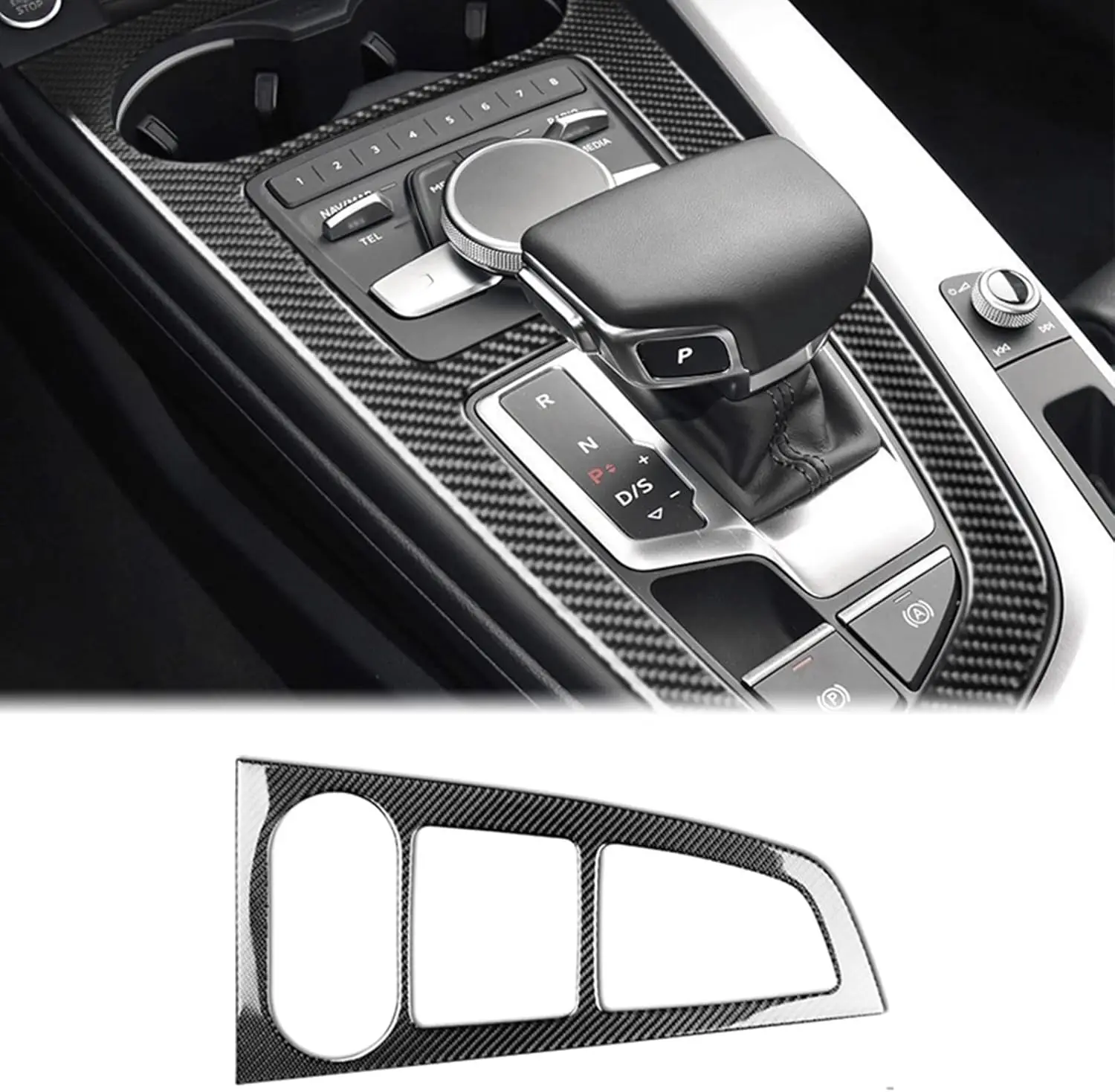 

Защитная накладка на панель переключения передач из карбона для центральной консоли автомобиля Audi A4 2017-2024, аксессуары для интерьера