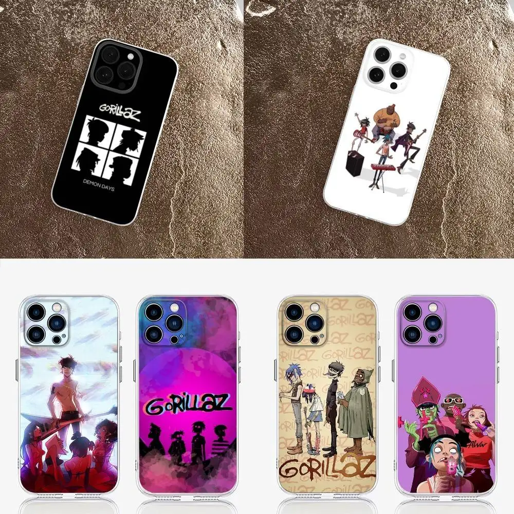 

G-Gorillaz Band Demon Days Phone Case For iPhone 16,15,14,13,12,11 Plus,Pro,Max,XR,XS,Plus,E,Mini Transparent Cover