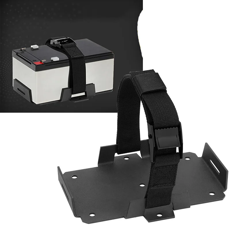 Adjustable RV Small Battery Tray with Hold-Down Strap Universal Battery Mount for RVs Boats Kayaks Motorcycles ATVs