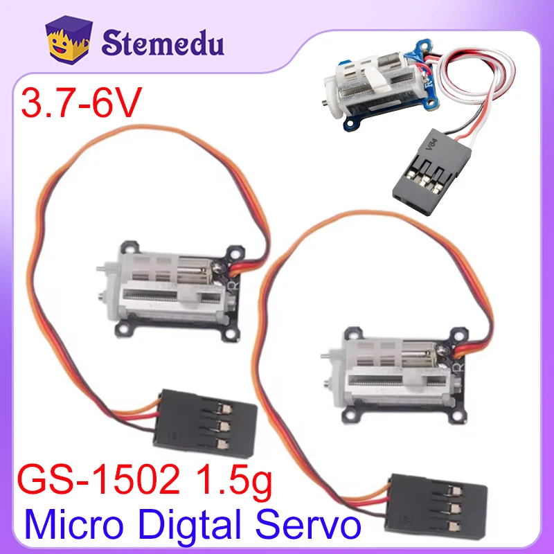 

2PCS GS-1502 Linear Servomotor JR Plug 1.5g Ultra Micro Digtal Servo Tiny Servos Steering Gear 3.7-6V for RC Aircraft DIY Model