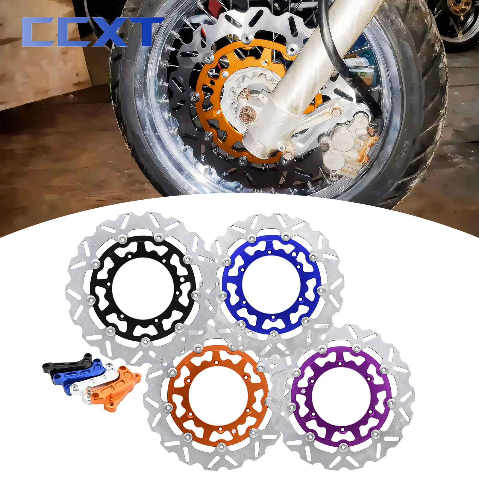 

Motorcycle 320MM Front Brake Disc Rotors Brake Caliper Adaptor Bracket For XCW SX SXF KTM XC XCF EXC EXCF Six Days 125-500