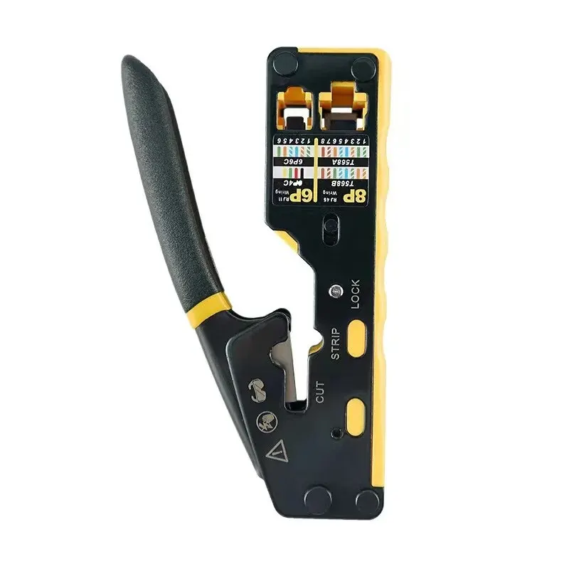 Ampcom-Ez-Typ rj45 Netzwerk crimper-3-in-1 crimp/cut/strip lan cat8/7/6a/6/5e (stp/utp) & rj11/12 tel modulares Kabel (am-6088)