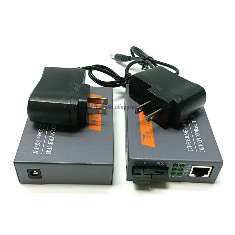 HTB-GS-03 Convertidor transceptor A/B Modo SC 10/100/1000M Fibra única 25km Telecomunicaciones Gigabit rápidas Compatible con puerto SC